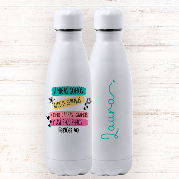 Botella personalizada Botella personalizada «Amigas somos, amigas seremos»