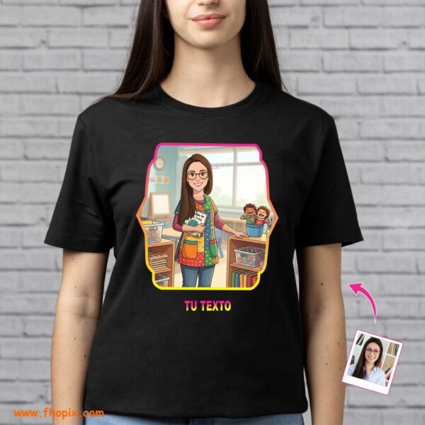 Polo personalizados con foto de profesora de inicial
